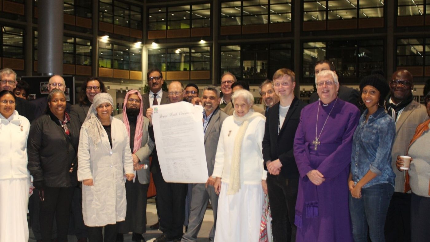 Brahma Kumaris representives with Councillor Mohammed Butt at the launch of the Brent Faith Covenant Launch at Brent Civic Centre, 2017